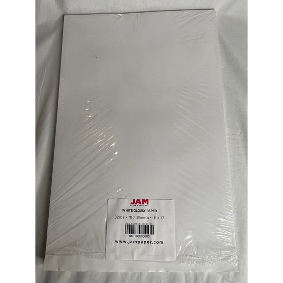 JAM Paper & Envelope Other - JAM Paper White Glossy Paper 32lb 11 x 17 Ledger 100 Sheets 236937596 NEW